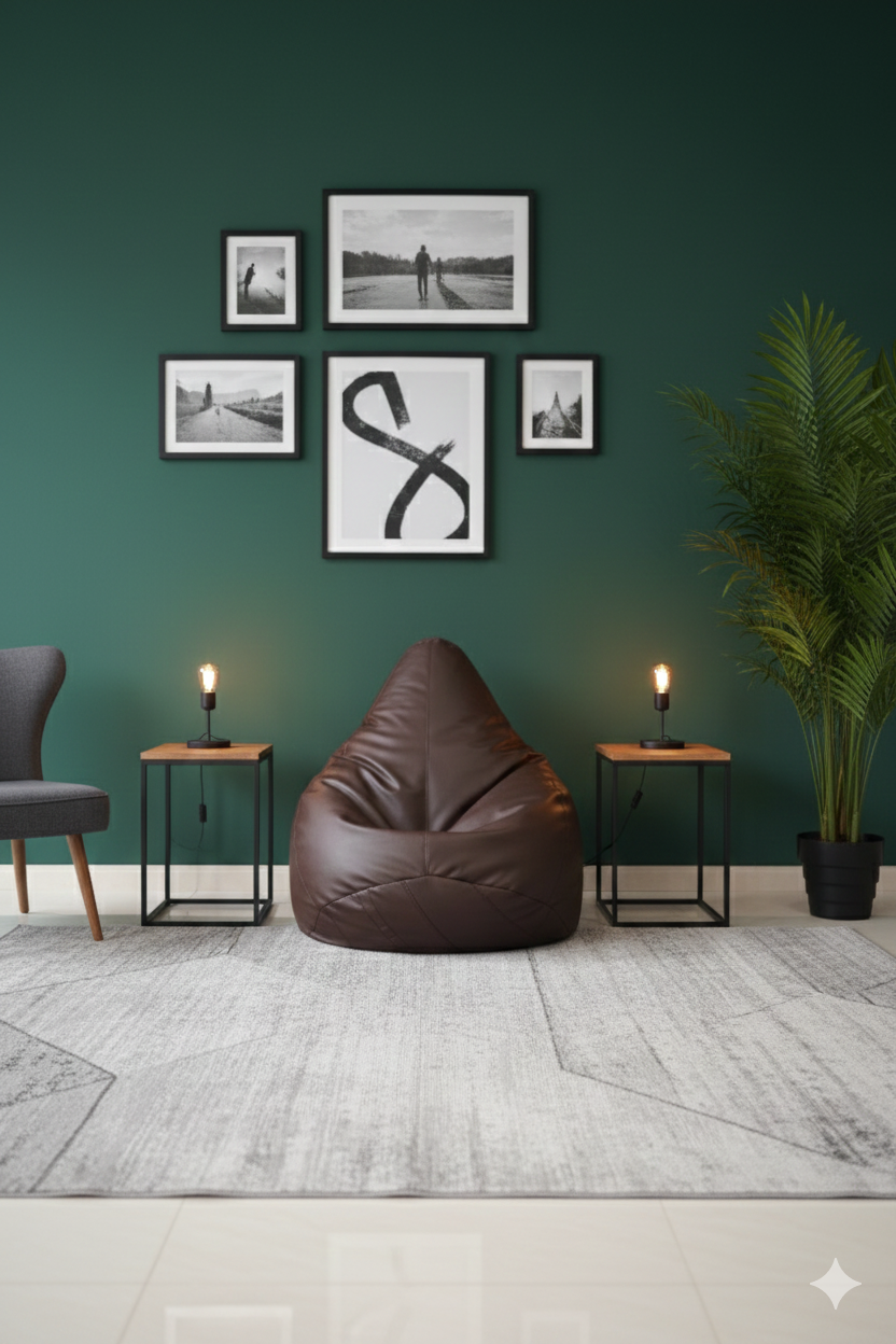 Faux leather bean bag